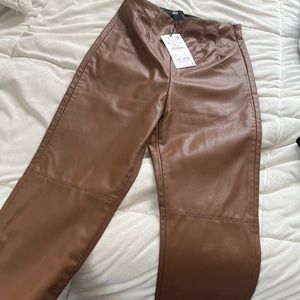 Brand new brown leather skinny pants from Zara size medium